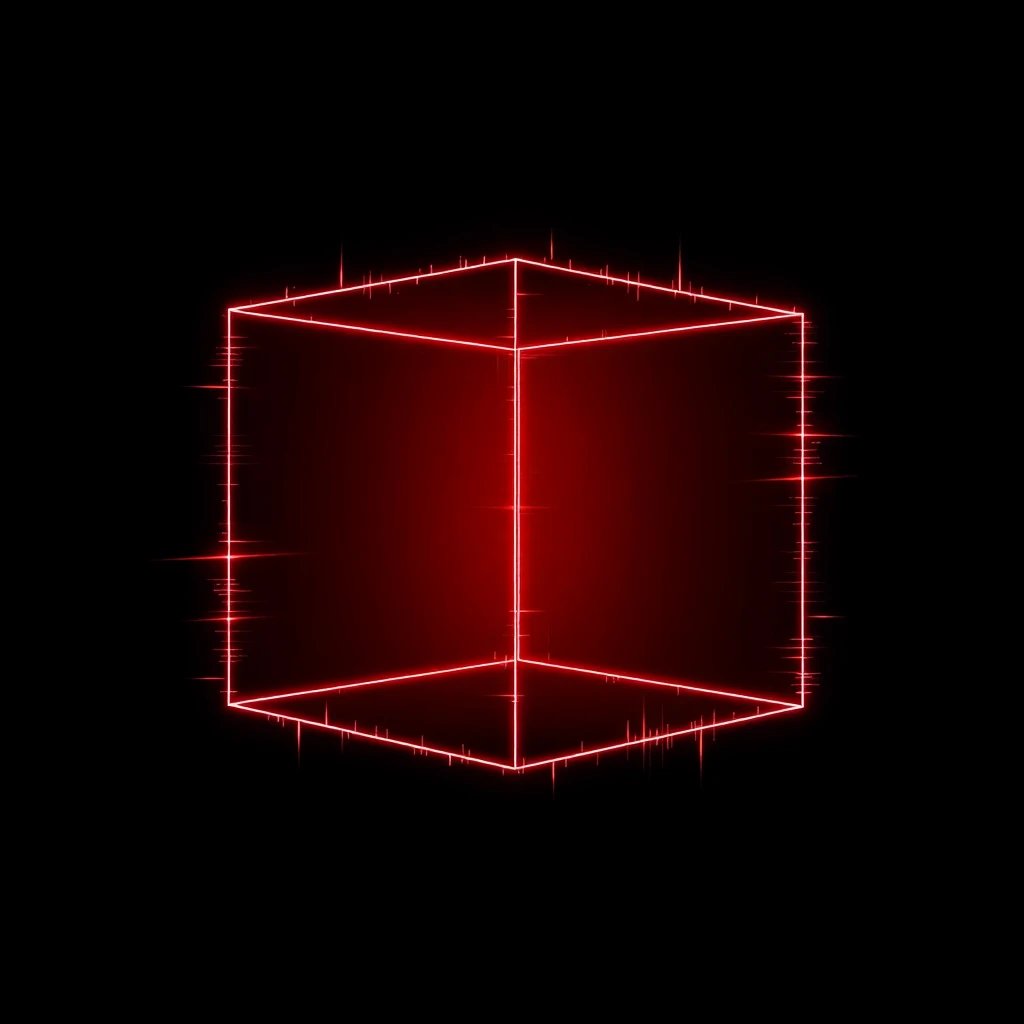 Neon Wireframe Cube